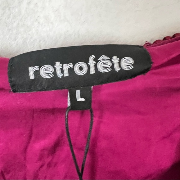 Retrofete Gabrielle sequin robe plum burgundy long sleeve mini dress Size Large - Picture 7 of 9